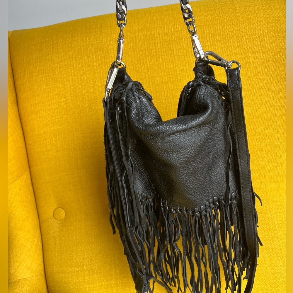 Black fringe bag